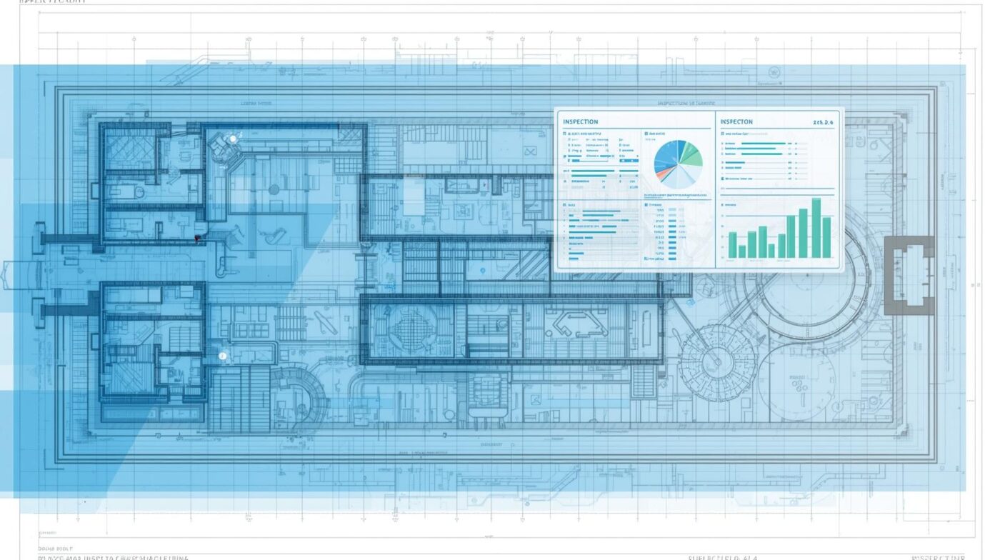 Plano de instalaciones con superposición digital mostrando inspección o dictamen. Exceso de potencia contratada